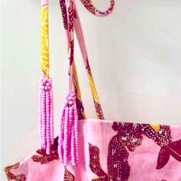 House of Harlow 1960 Pink Linen Blend Midi Dress L - Picture 3 of 6